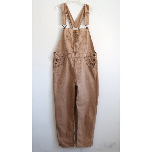 Free People "We The Free" Tan Overalls - Size Large - Picture 1 of 9